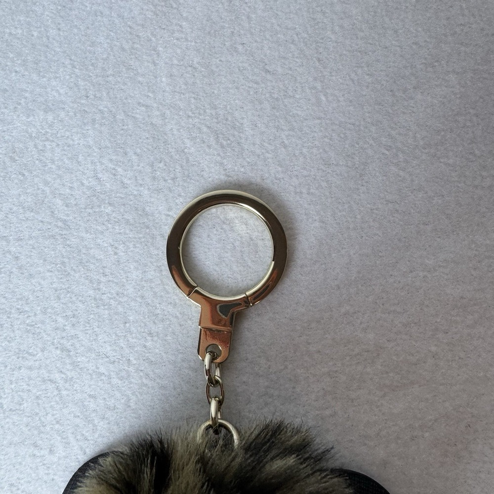 Kate Spade New York Cat Pouf Keychain Cheetah Bag Charm Soft Kitty Brown Black - Picture 10 of 11
